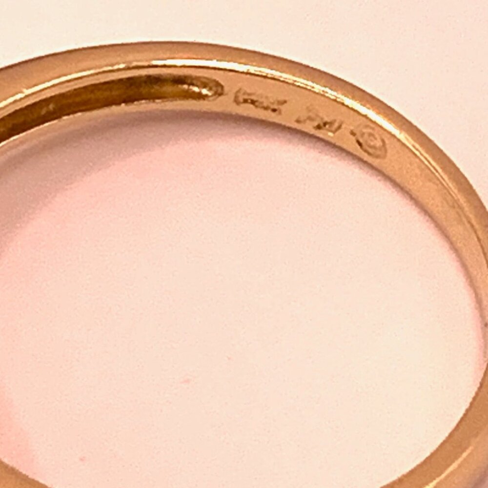 Sapphire Diamond 14K Yellow Gold Estate Ring Sz 7  J826 - Picture 8 of 8